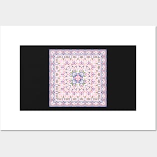 Bright square arabic ornate pattern Posters and Art